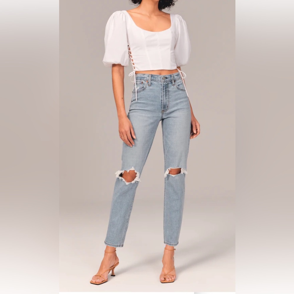 Abercrombie Curve Love ultra high rise mom jean
